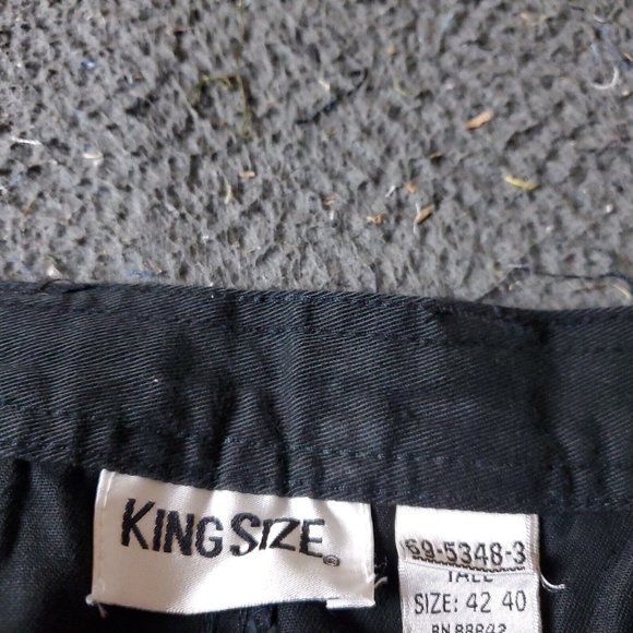 KingSize Pants Big Tall Mens Size 42 40L Black Cotton Chino Khaki - Picture 3 of 7